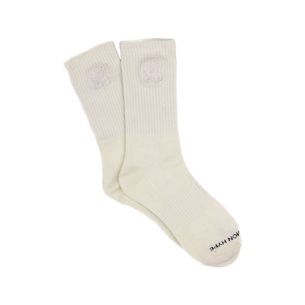 Common Hype Tonal Embroidered Sock Cream (3-Pack)