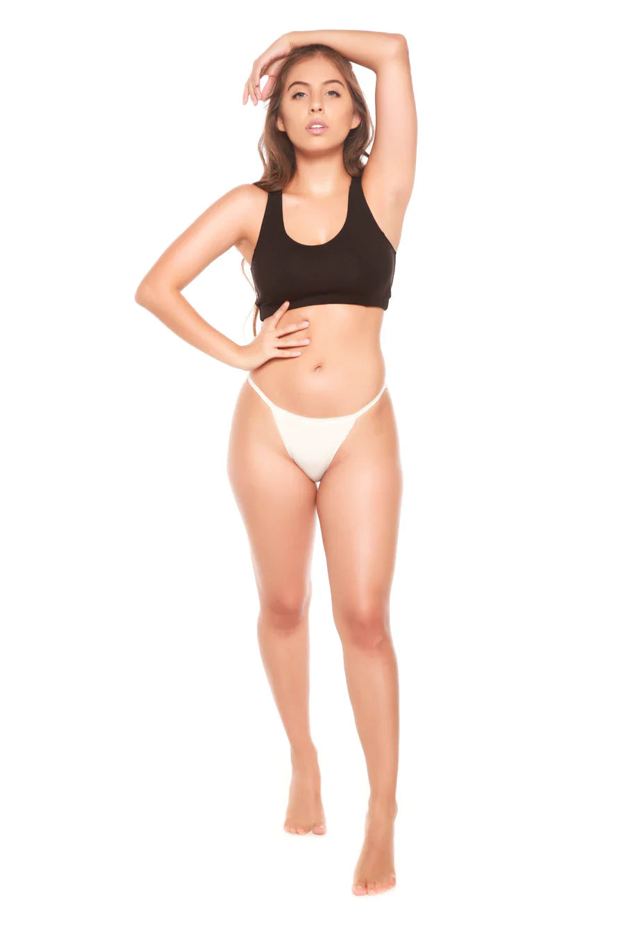 Ropa Interior Estilo Bikini para Mujer de Bambú/Algodón Color Natural - Paquete de 3